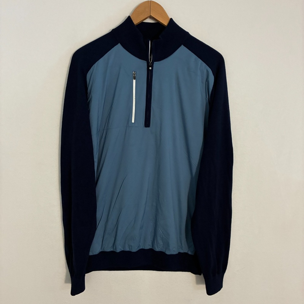 FootJoy 1/4 Zip Golf Pullover Men's M Wool Blend Mock Neck Performance Sporty